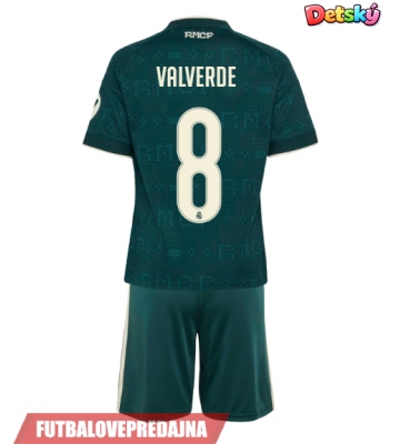 Lacne Dětský Futbalové dres Real Madrid Federico Valverde #8 2026-27 Krátky Rukáv - Preč (+ trenírky)